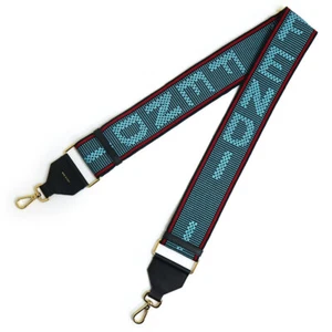 FENDI Strap You FF Logo Shoulder Strap Canvas & Calfskin, Blue 8AV134 - Picture 1 of 5