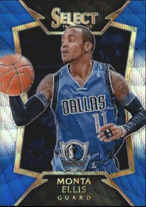 2014-15 Select Prizms Blue and Silver Basketball Card #74 Monta Ellis CON