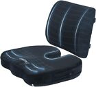 Plixio Memory Foam Seat Cushion and Lumbar Back Support Pillow for Office or Car