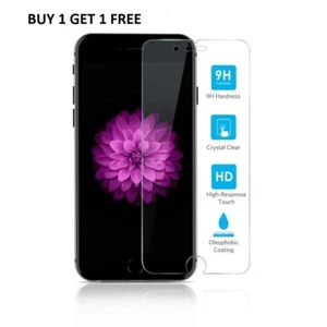 iPhone 8 Buy 1 Get 1 Free Tempered Glass Screen Protector CRYSTAL CLEAR - Picture 1 of 1