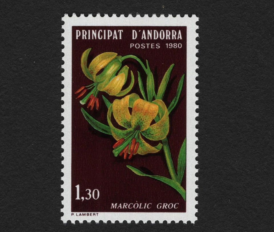 OPC 1980 French Andorra 1.30fr Pyrenees Lily Sc#282 MNH 33384 - Image 1 of 1