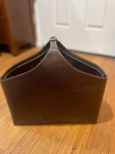 Crate and Barrel Brown Leather Magazine Holder, excellent condition - Picture 1 of 3