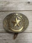 The State Of Texas Lone Star Flags Seal Gold Tone Belt Buckle Made In The U.S.A