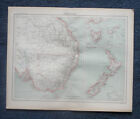 Carte de géographie 1901  AUSTRALASIE Nlle Zélande Fiji Tasmanie Nlle Galles sud