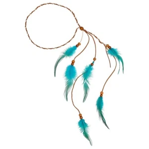Boho-Haarband Indianerin Feder Stirnband mit Federn Festival Hippies Kopfschmuck - Bild 1 von 4