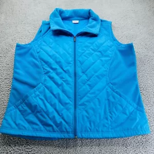 Columbia 3X Gilet Caldo da Donna Blu Full Zip Stand Collare Tasche Sci Escursionismo - Foto 1 di 10