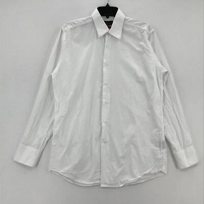 Camisa Balmain Para Hombre 15.5 39 Blanca Púrpura Abotonada Manga Larga Informal Vestido Hombres Foto 1 de 4