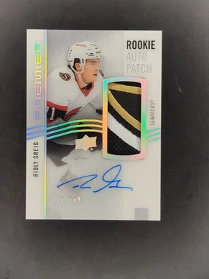 2024-25 UD Premier Ridly Greig 2023-24 Update - Acetate Rookie Auto Patch - Image 1 of 2