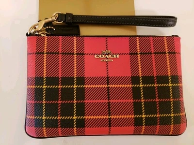 ❤ New! ❤ COACH ❤ TARTAN RED Plaid Wristlet/Wallet ❤  - Image 1 of 4