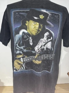 Vintage Stevie Ray Vaughan 1954-1990 Tour Graphic T Shirt Black XL - Picture 1 of 16