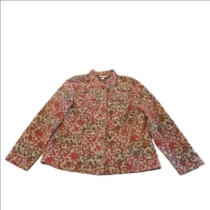 Christopher & Banks Gobelin-Stil Damen Shirt Jacke XL rot braun geblümt - Bild 1 von 8