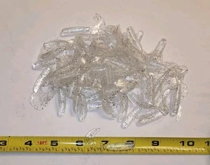 Clear Minnow Flash Silver Glitter 2 inch 100 Pack Curl Tail Grubs - Picture 1 of 2