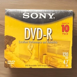 Sony DVD - R Pack de 10 disques avec étuis 120 min 4,7 Go vierges neufs scellés DVD vierges - Photo 1/2