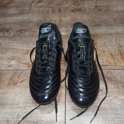 Botines de fútbol vintage Diadora Ultra negros blancos botas de fútbol talla 9 Foto 1 de 4