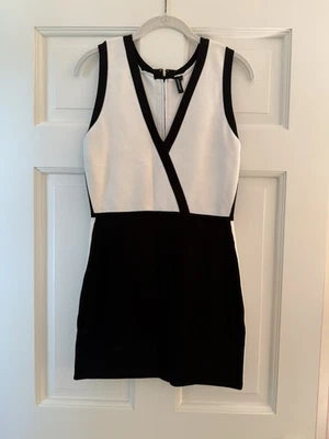 Marciano черный и белый блок печати платье без рукавов V шеи большой туго эластичной - Изображение 1 из 4