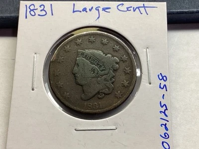 Centavo grande de cobre Coronet Liberty Head 1831 062125 58ti Foto 1 de 4