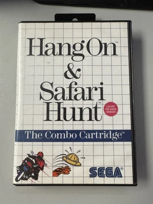 Hang On & Safari Hunt Sega Master CIB Box Cartridge Manual W/ Hangtab  - Image 1 of 3