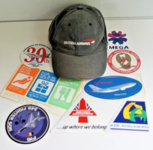 British Airwaves CAP Hat & Aviation STICKER Lot Set Hapag-Lloyd Airbus Aerospace - Picture 1 of 4