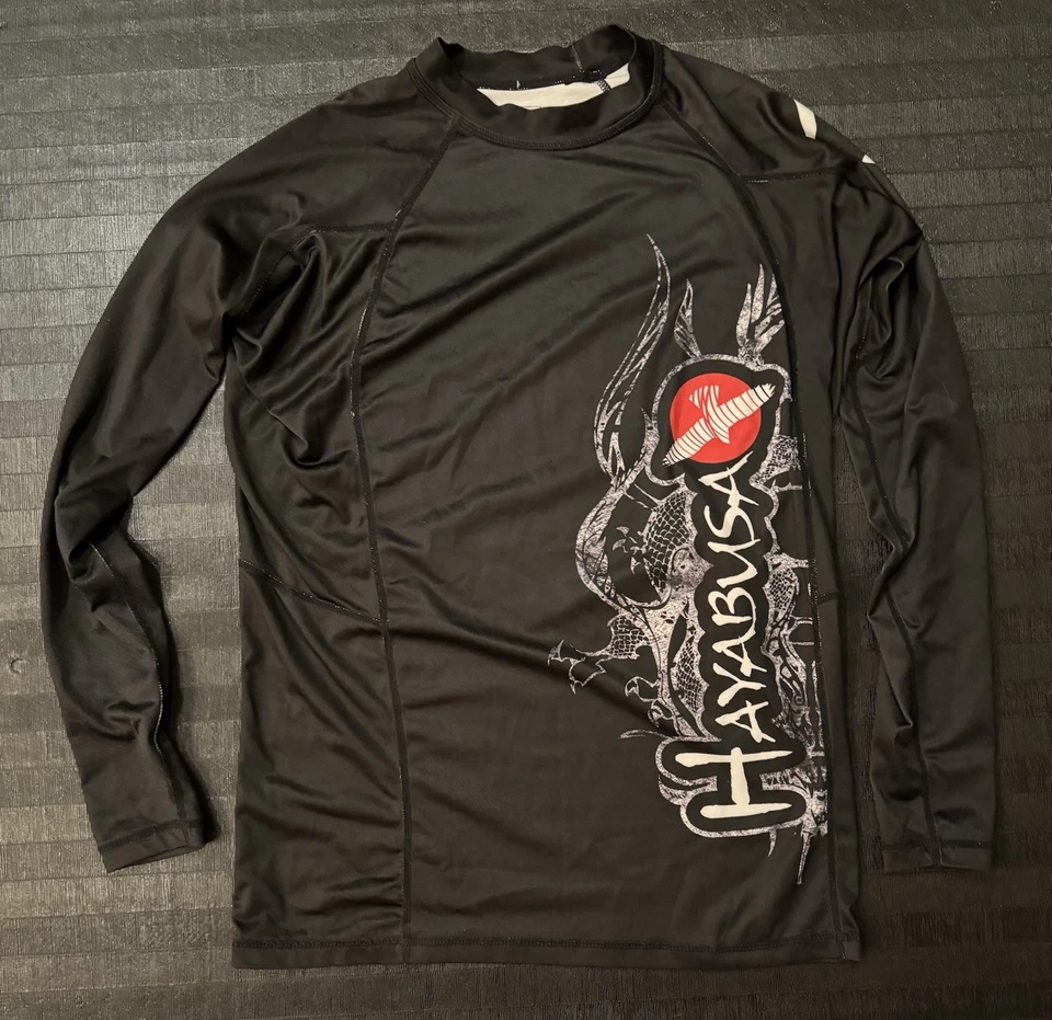 Camisa Hayabusa Mizuchi Rashguard Manga Larga Negra Para Hombre Talla M Foto 1 de 4