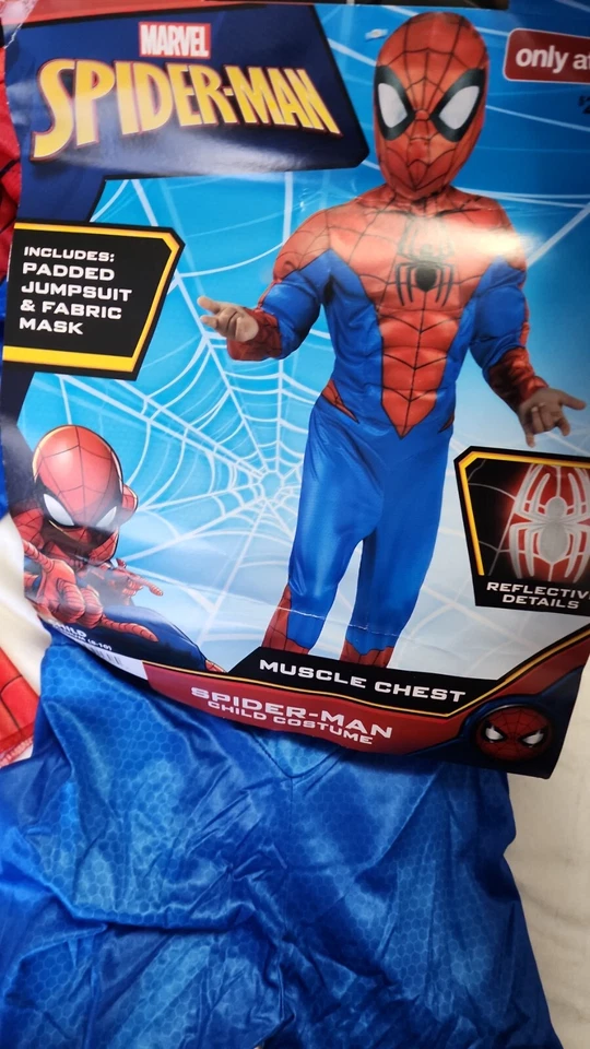 Marvel Child Spider-Man Costume S- (4-6)Halloween Cosplay Dress up