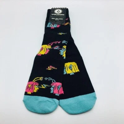 Volcom True Men’s Alien Crew Socks 9-12 Lightning Bolts & Aliens - Image 1 of 4