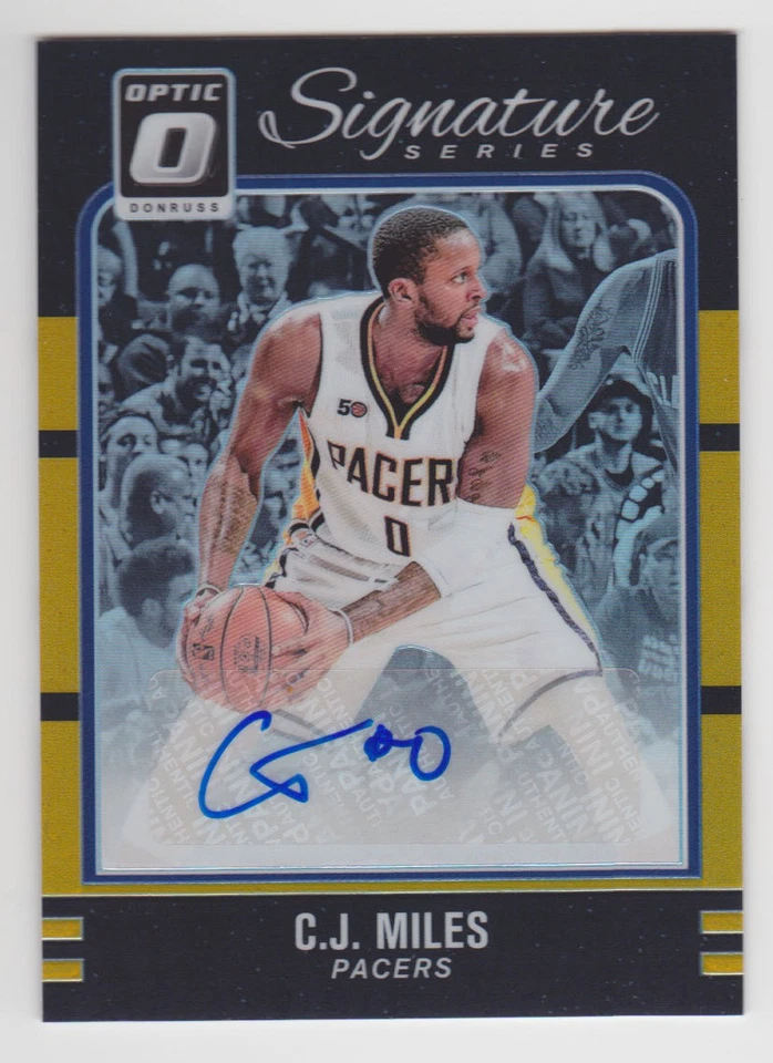 CJ C.J. MILES 2016-17 Donruss Optic Signature Series Gold Refractor Auto #D 4/10 - Image 1 of 1