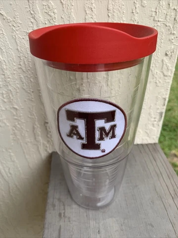 Vintage Tervis TEXAS A & M Aggies Logo Patch 24 oz Insulated Cup Tumbler Cover