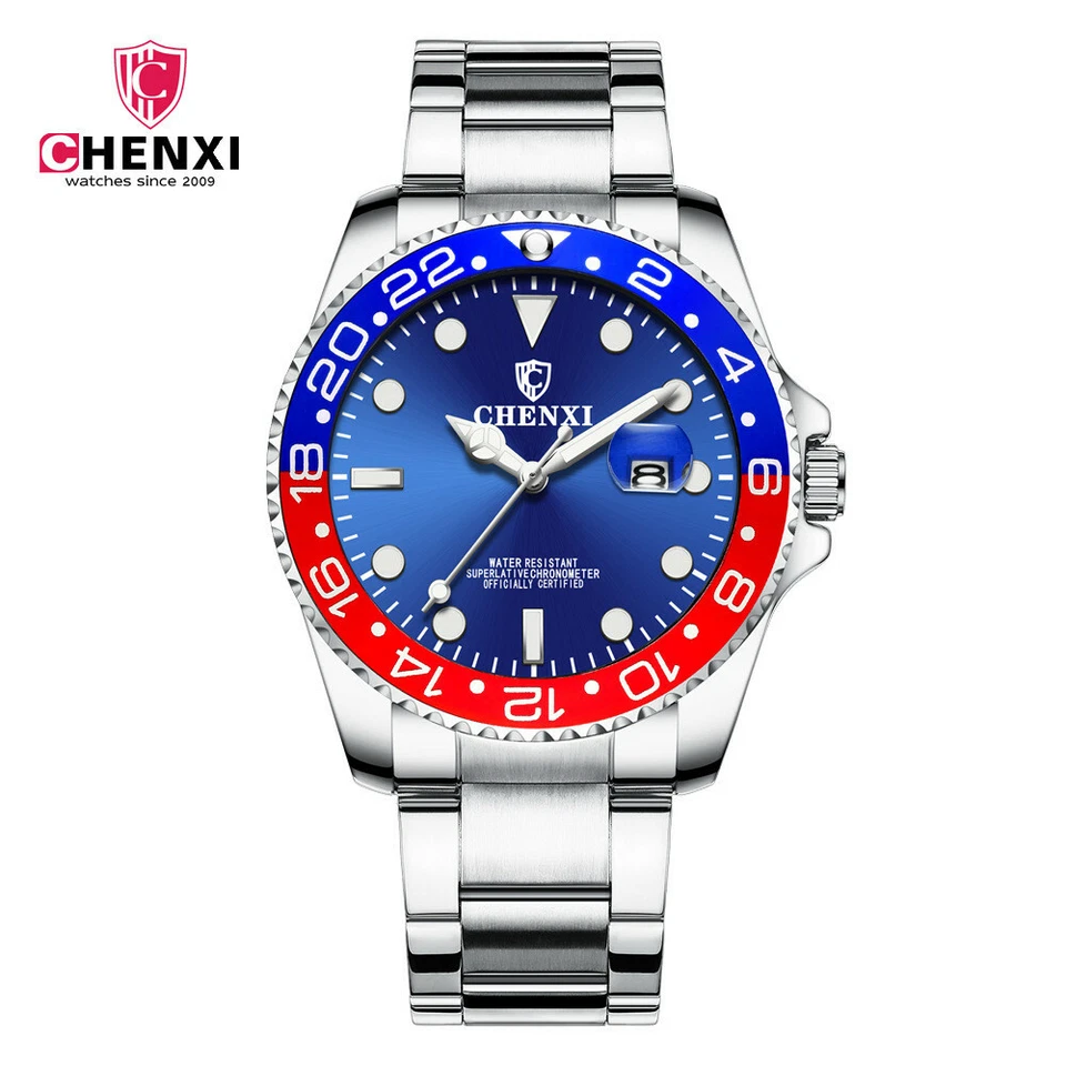 CHENXI Reloj Pulsera Hombre Lujo Cuarzo Acero Inoxidable Calendario Impermeable Foto 1 de 4