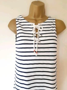 Joules White Navy Striped Maxi Dress Sz 8 Nwt! Holiday Summer Nautical - Picture 1 of 10