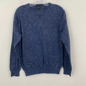J Crew Space Dye Navy Crew Neck Sweater 100% CottonSlim Fit Medium - Picture 1 of 6