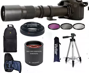  TELEPHOTO ZOOM LENS 500-1000MM + BACKPACK + TRIPOD FOR NIKON D3400 D5100 D3100 - Picture 1 of 8