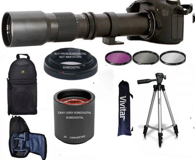 TELEPHOTO ZOOM LENS 500-1000MM + BACKPACK + TRIPOD FOR NIKON D3400 D5100 D3100