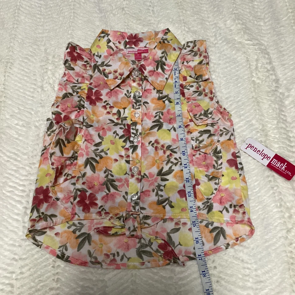 Hermoso Vientre Corbata Penélope Mack Volantes Floral Color Agua Talla 8 Nuevo con Etiquetas  Foto 1 de 4