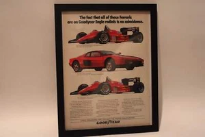 1986 Ferrari Goodyear Framed Advertisement - Picture 1 of 4