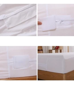 LUXURIOUS FABRIC Bed Bug Dust Mite HypoAllergy Waterproof Zipper Mattress COVERS - Picture 1 of 30