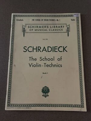 Schradieck Violin Etude Book School Of Technic Clean Unmarked Technique - Image 1 of 3