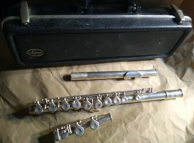 Selmer Signet Flauta Sólida-Moneda-Plata, Muy Buena (pero ding labio-placa), Estuche. USA Foto 1 de 3