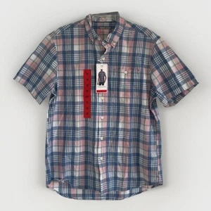 Michael Bastian Size M Men’s Plaid Blue Pink Buttoned 100% Cotton Shirt - Picture 1 of 11
