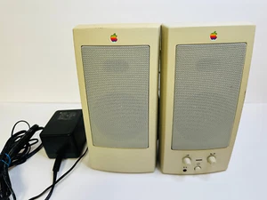 Altoparlanti vintage Apple Design alimentati con cavo di alimentazione testati rari 2 - Foto 1 di 4