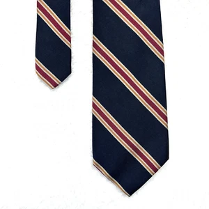 JL Roberts Blue Red/Pink Stripe Men’s Necktie 3”x 57” All Silk Handcrafted  - Picture 1 of 9