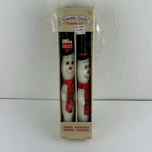 Vintage Paar Neuheit Weihnachten Schneemann Frosty 10" Spitzkerzen 2er Set unbenutzt - Bild 1 von 3