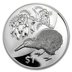 New Zealand - 1 dollar 2012 - Kiwi with Kowhai Flowers - Picture 1 of 3
