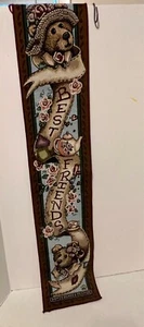 Boyds Bears ""Best Friends"" Banner da appendere a parete arazzo tessuto in tessuto 46"" L x 10"" W - Foto 1 di 6