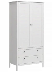 Kleiderschrank OLE 2d2s zweitüriger 91 cm mit zwei Schubladen auf Beine - Bild 1 von 4