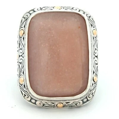 Vídeo anel artesanal designer pedra da lua natural prata esterlina 925 ouro 18K - Imagem 1 de 3