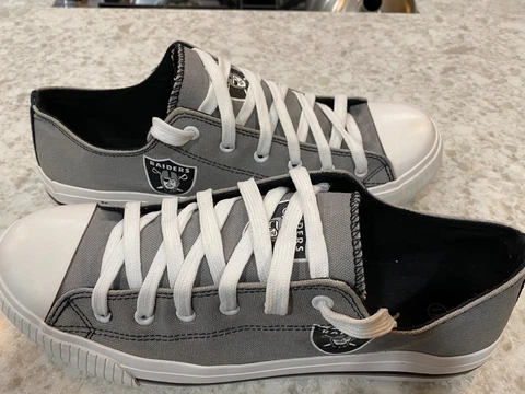 Raiders, NFL Men's Low Top Big Logo Canvas Shoes Size-11 Cover