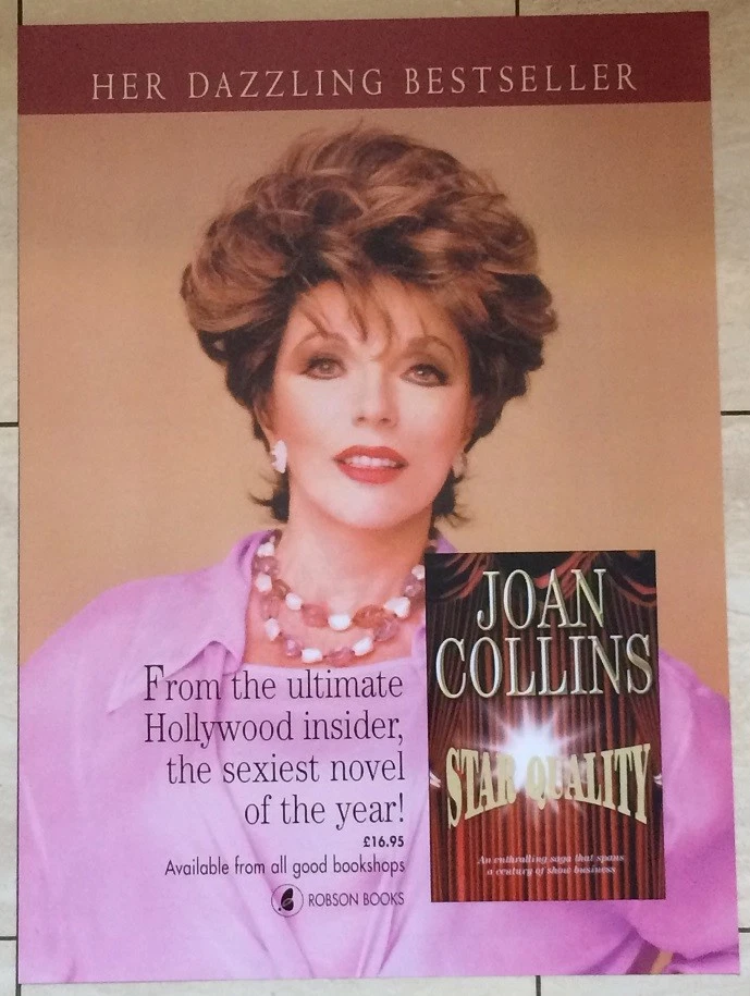 JOAN COLLINS - Original 23" x 17" Advertsing Book Poster STAR QUALITY 2002 - Image 1 of 1