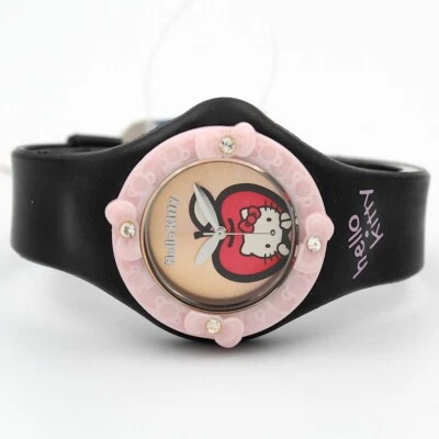 Hello Kitty  Orologio Nero e Rosa Donna/Bambina Gomma Originale STOCK OUTLET - Immagine 1 di 2