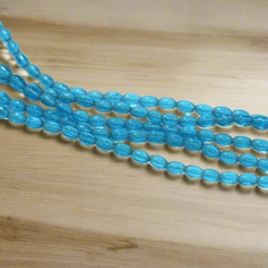 5 Strings, 5X3mm Plain Glass Beads Oval - Picture 1 of 8