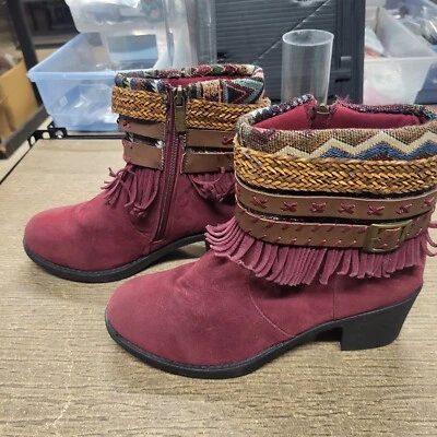 Charlotte Russe ботильоны размер L 8/9 молнии W23271-0 богемное бахрома Southwest Core - Изображение 1 из 4